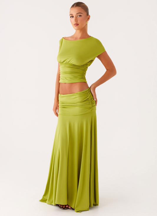 Seraphina - Maxi-Set aus gerafftem Satin